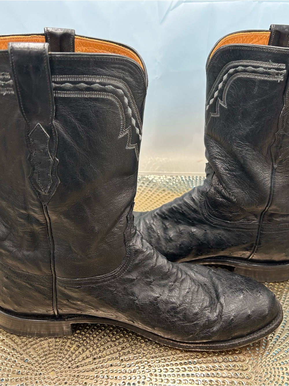 Lucchese 2000 men 13 exotic roper cowboy boots